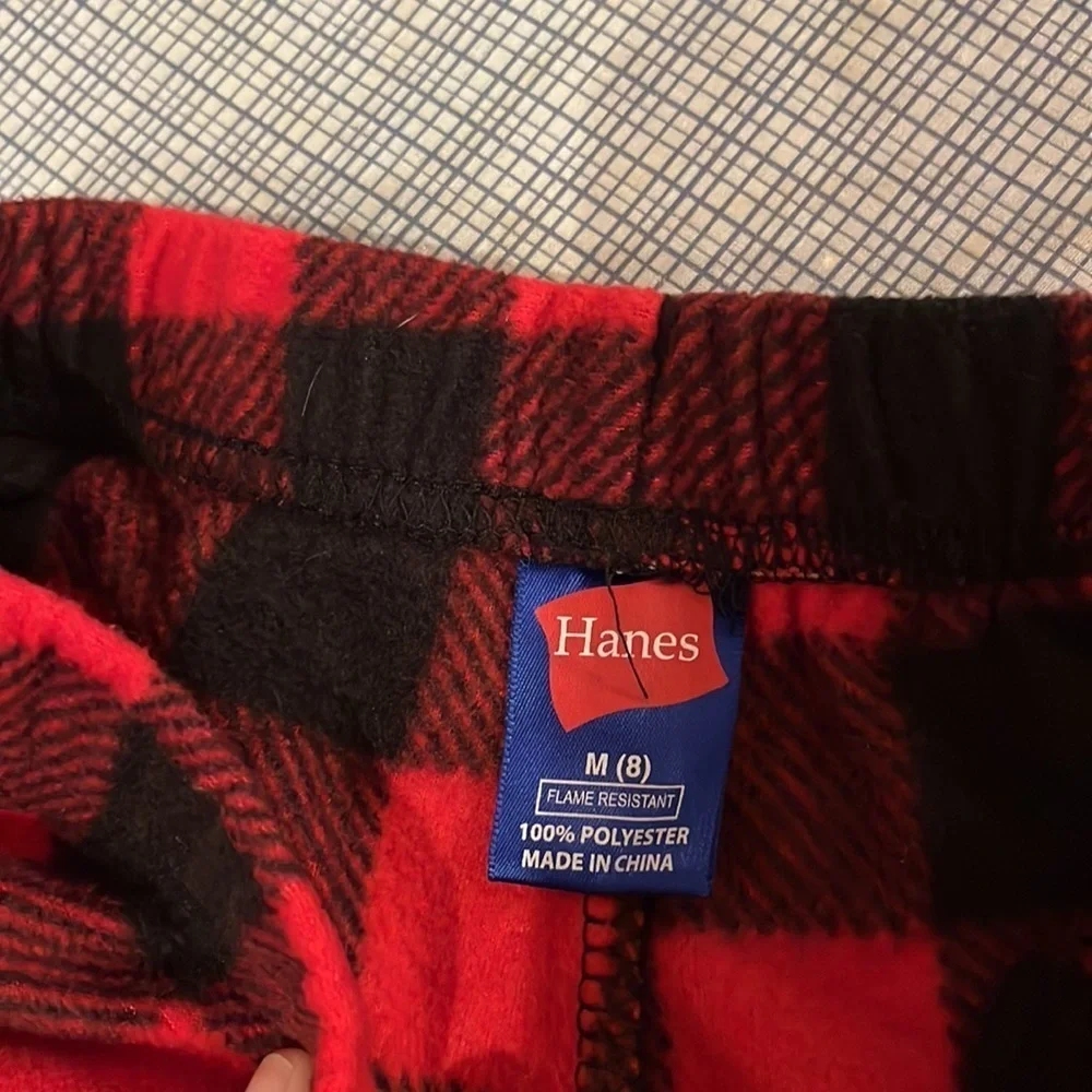 Hanes Kids Girls Boys Super Soft Buffalo Plaid Buffalo Check fleece lounge pants